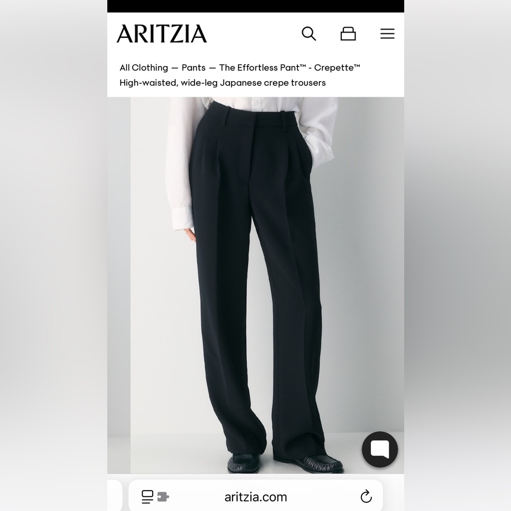 Aritzia The Effortless Pant in Black Crepette 8